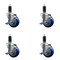 Service Caster 3.5'' SS Blue Poly Swivel 1-1/4'' Expanding Stem Caster Set with Brake, 4PK SCC-SSEX20S3514-PPUB-BLUE-TLB-114-4 - alternate 1